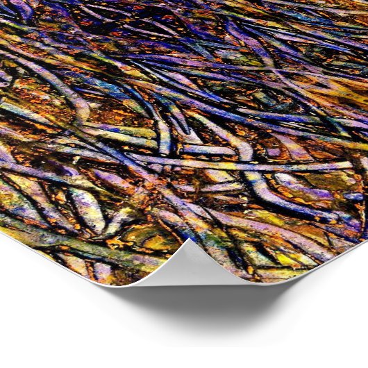 Carnival Glass Grass With Orange Mold Fungus tiled ポスター (角)