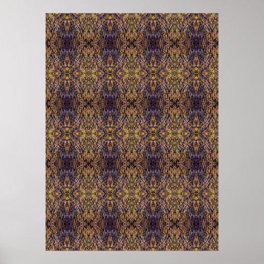 Carnival Glass Grass With Orange Mold Fungus tiled ポスター (正面)