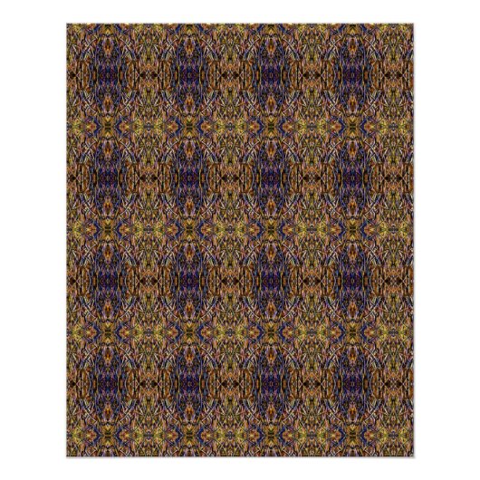 Carnival Glass Grass With Orange Mold Fungus tiled ポスター (正面)