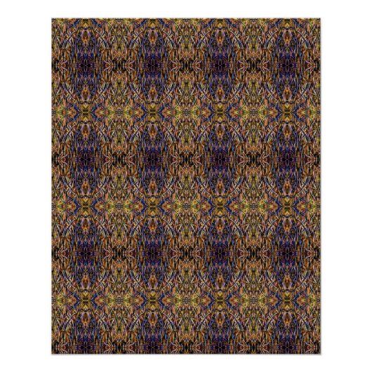 Carnival Glass Grass With Orange Mold Fungus tiled ポスター (正面)