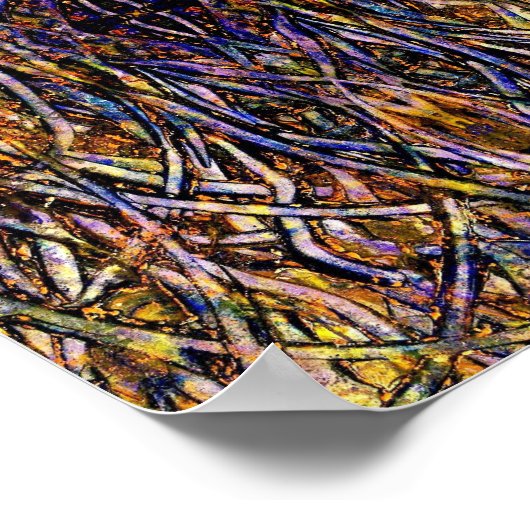 Carnival Glass Grass With Orange Mold Fungus tiled ポスター (角)