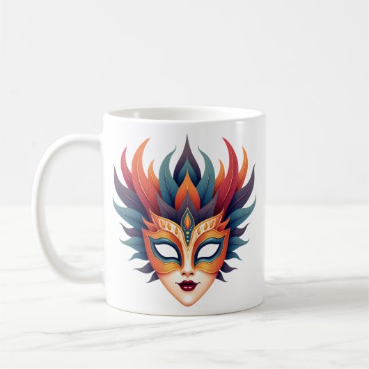 Carnival Mask Artistic Coffee Mug コーヒーマグカップ (左)