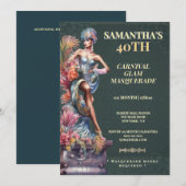 Carnival Masquerade 40th Birthday 招待状 (正面/裏面)