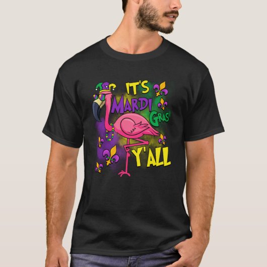 Carnival Party Gift Idea Flamingo Mardi Gras Tシャツ (正面)