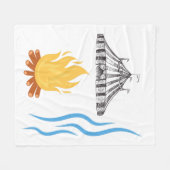 Carnival Tent with Bonfire フリースブランケット (正面(横))