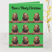 Carnivore lion Christmas holiday  カード (黄色い花)