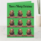 Carnivore lion Christmas holiday カード (正面)