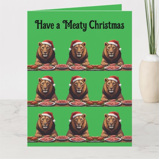 Carnivore lion Christmas holiday  カード (正面)