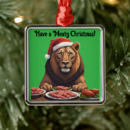 carnivore lion Christmas holiday Ornament メタルオーナメント
