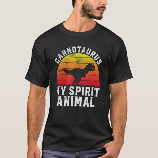 Carnotaurus My Spirit Animal  Dinosaur Retro Paleo Tシャツ (正面)