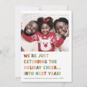 CAROLカラフルキュート新年のクリスマスおもしろい後期 シーズンカード (正面)