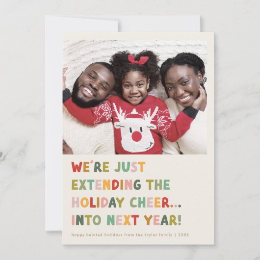 CAROLクリーム可愛い新年のクリスマスおもしろい後期 シーズンカード (正面)