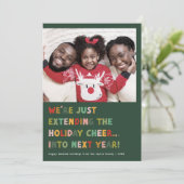 CAROLグリーン可愛い新年のクリスマスおもしろい後期 シーズンカード (スタンド正面)