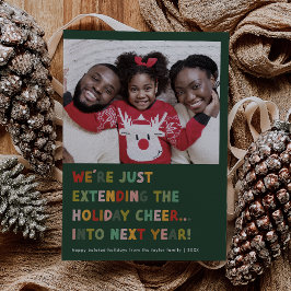 CAROLグリーン可愛い新年のクリスマスおもしろい後期 シーズンカード