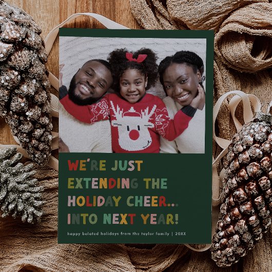 CAROLグリーン可愛い新年のクリスマスおもしろい後期 シーズンカード