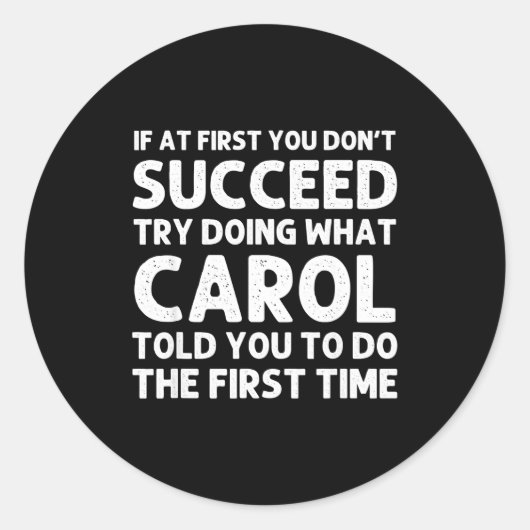 Carol Name D Birthday Funny Christmas J ラウンドシール (正面)