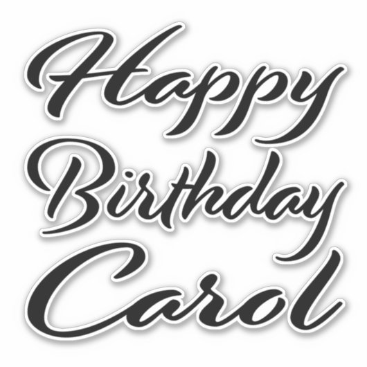 Carol Name Vorname black Sticker Geburtstag シール (正面)