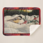 Carol the Chick-a-Dee with Mistletoe シェルパブランケット (正面(横))