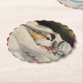 Carol the Chick-a-Dee with Mistletoe  ペーパーコースター (アングル)