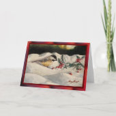 Carol the Chickadee with Mistletoe サンキューカード (正面)