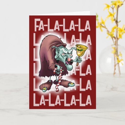 CAROL the YULETIDE TROLL （マット） - Jeff Willis Art カード (黄色い花)