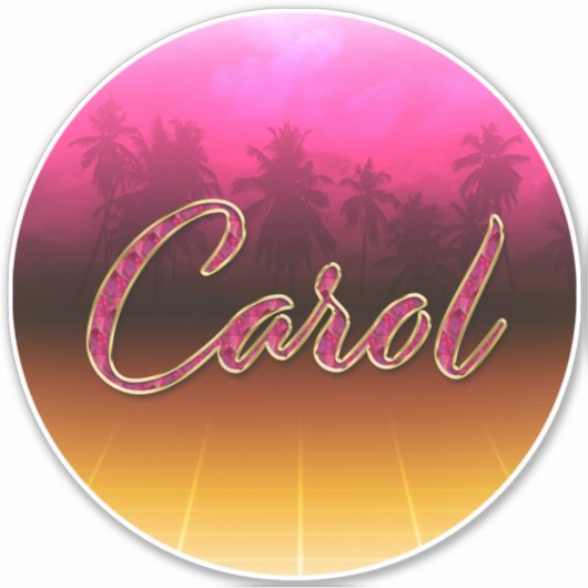 Carol Vorname Name golden pink Aufkleber Sticker シール (正面)