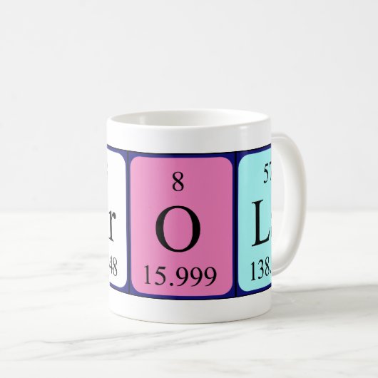 Carola周期表名mag コーヒーマグカップ (正面右)