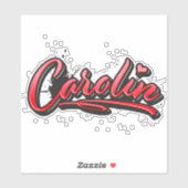 Carolin red Heart Graffiti Aufkleber Sticker シール (シート)
