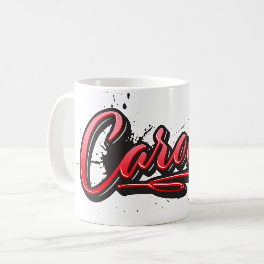 Carolin red Heart Graffiti Tasse Kaffeetasse コーヒーマグカップ (正面左)