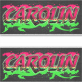 Carolin Vorname Name Graffiti Aufkleber Sticker シール (正面)