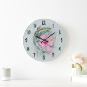 Carolina Anole & Hibiscus  ラージ壁時計 (ホーム)