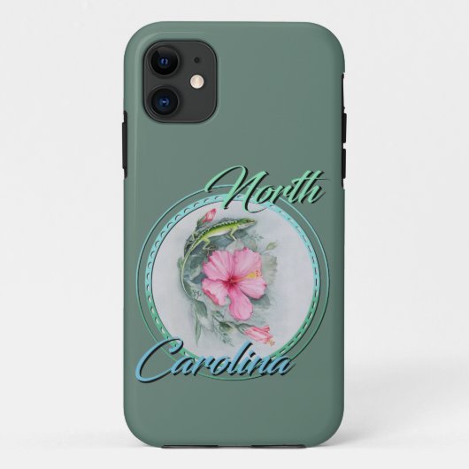 Carolina Anole & Hibiscus  Case-Mate iPhoneケース (裏面)