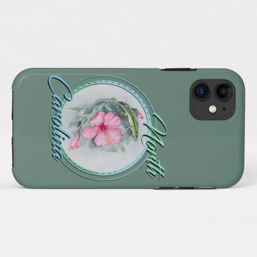Carolina Anole & Hibiscus  Case-Mate iPhoneケース (裏面(横))