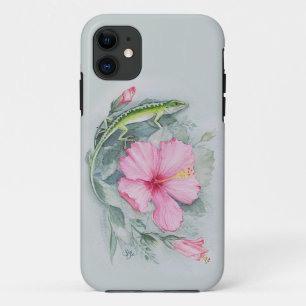 Carolina Anole & Hibiscus iPhone 11 ケース