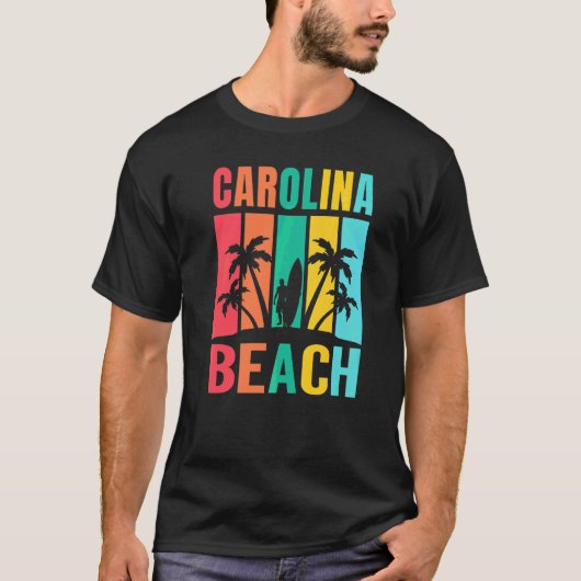 Carolina Beach North Carolina Surfer Summer Vacati Tシャツ (正面)