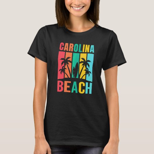 Carolina Beach North Carolina Surfer Summer Vacati Tシャツ (正面)