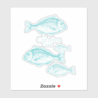 Carolina Coast Vintage Turquoise Saltwater Fish シール