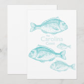 Carolina Coast Vintage Turquoise Saltwater Fish 招待状 (正面/裏面)