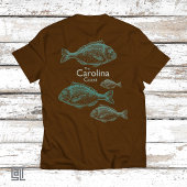 Carolina Coast Vintage Turquoise Saltwater Fish Tシャツ