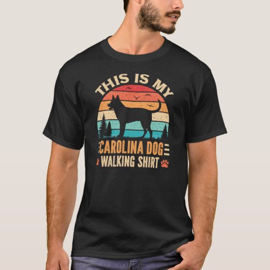 Carolina Dog Walking Dad American Dingo Walker Tシャツ (正面)
