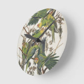 Carolina Parakeet, from 'Birds of America', 1829 ラウンド壁時計 (傾斜)