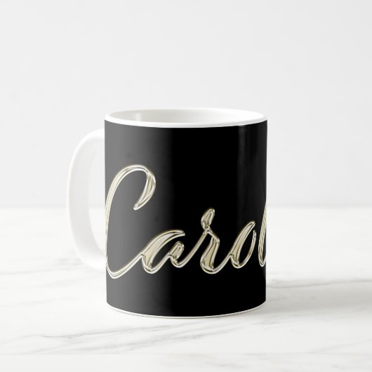 Carolina white gold Handwriting Tasse Kaffeetasse コーヒーマグカップ (正面左)