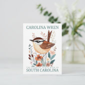 Carolina Wren Bird of South Carolina Travel ポストカード (スタンド正面)