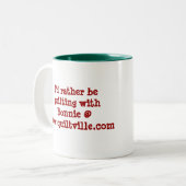 carolinachristmassmall、私はむしろ…キルトにしていました ツートーンマグカップ (正面左)