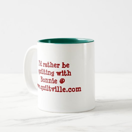 carolinachristmassmall、私はむしろ…キルトにしていました ツートーンマグカップ (正面左)