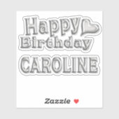Caroline Happy Birthday silver Aufkleber Sticker シール (シート)