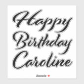 Caroline Name Vorname black Sticker Geburtstag シール (シート)