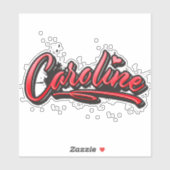 Caroline red Heart Graffiti Aufkleber Sticker シール (シート)
