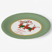 CarolingのCrawfishのロブスターNoel ペーパープレート (アングル)