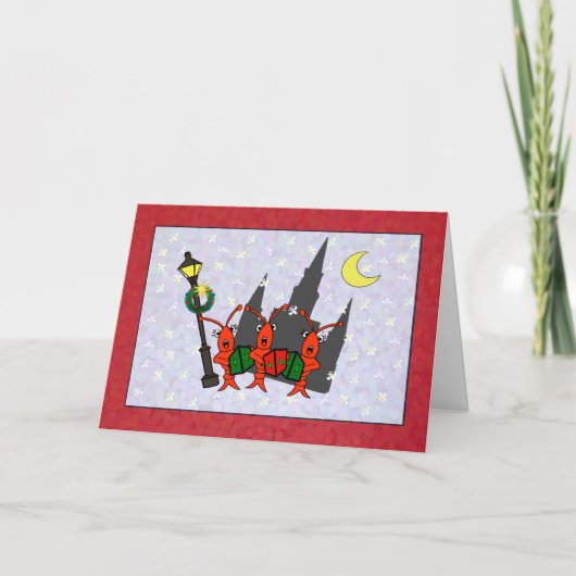 CarolingのCrawfish/ロブスターのカテドラルのクリスマス シーズンカード (正面)